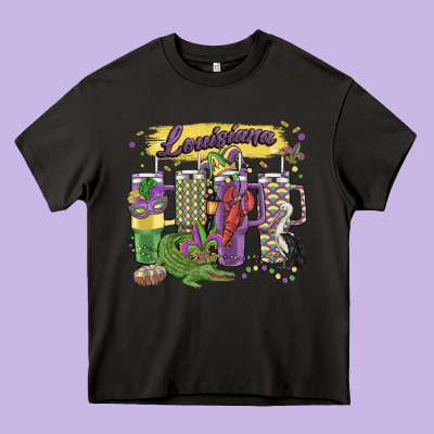 Obsessive Cup Disorder Mardi Gras Heavy Core Tee Designed By Maliassmallbusiness