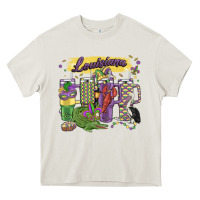 Cream obsessive cup disorder mardi gras Heavy Core Tee - MaliasSmallBusiness