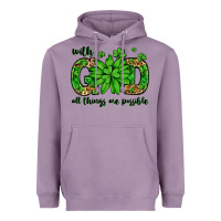 Lavender With god all things are possible St. Patrick's Day Heavyweight Hoodie - LillyAllenDesigns