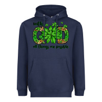 Navy With god all things are possible St. Patrick's Day Heavyweight Hoodie - LillyAllenDesigns