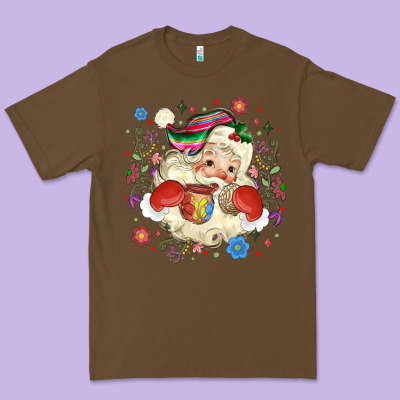 Mexican Christmas Santa Premium Tee Designed By Maliassmallbusiness