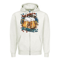 Oatmeal Heather I'm not drunk i'm patriotic Zipper Hoodie - FaDigitalArtStudio