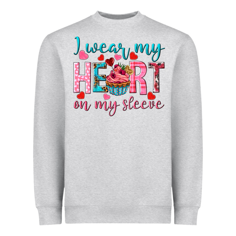I Wear My Heart On My Sleeve Valentine's Day Heavyweight Sweatshirt by HowdyJamesFarm | Teevron
