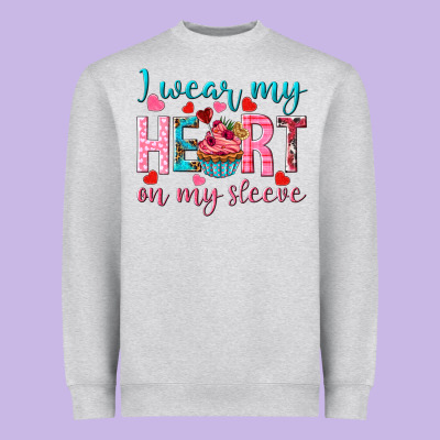 I Wear My Heart On My Sleeve Valentine's Day Heavyweight Sweatshirt Designed By Howdyjamesfarm