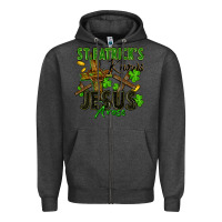 Charcoal Heather St. Patrick's knows Jesus arose Zipper Hoodie - FaDigitalArtStudio