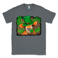 Charcoal Heather st patricks orange cow with leopard background Classic Tee - Jasminsmagicworld