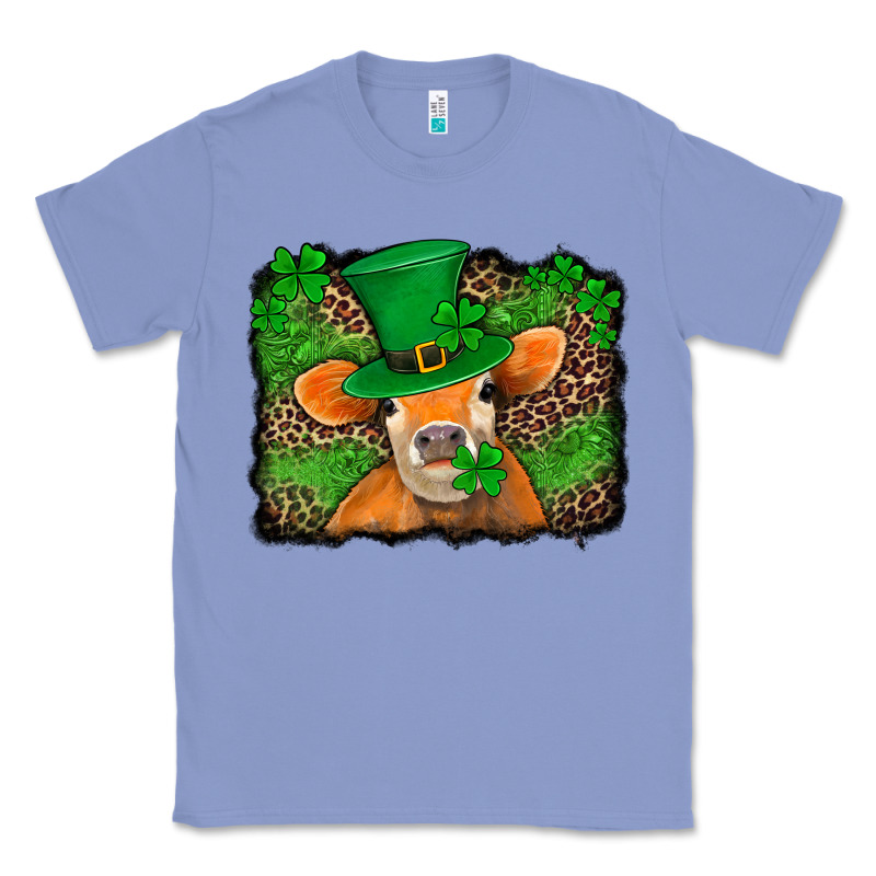 St Patricks Orange Cow With Leopard Background Classic Tee by Jasminsmagicworld | Teevron