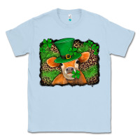 Dusty Blue st patricks orange cow with leopard background Classic Tee - Jasminsmagicworld