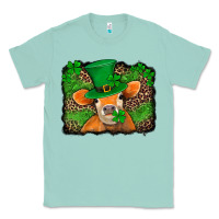 Seafoam st patricks orange cow with leopard background Classic Tee - Jasminsmagicworld