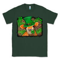 Sports Green st patricks orange cow with leopard background Classic Tee - Jasminsmagicworld