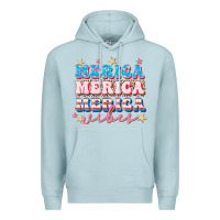 Blue Mist Merica vibes Premium Hoodie - FaDigitalArtStudio