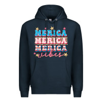 Navy Merica vibes Premium Hoodie - FaDigitalArtStudio