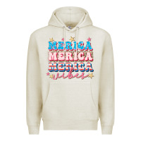 Oatmeal Heather Merica vibes Premium Hoodie - FaDigitalArtStudio
