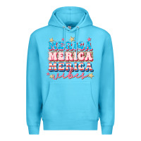 Ocean Blue Merica vibes Premium Hoodie - FaDigitalArtStudio