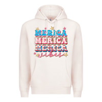 Pale Pink Merica vibes Premium Hoodie - FaDigitalArtStudio