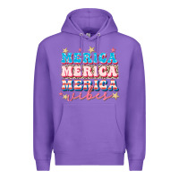 Purple Merica vibes Premium Hoodie - FaDigitalArtStudio