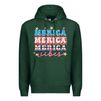 Sports Green Merica vibes Premium Hoodie - FaDigitalArtStudio