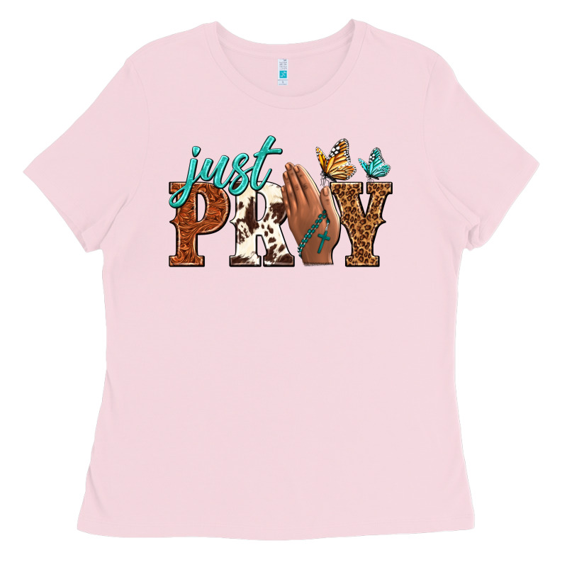 Just Pray Ladies Tee by NancyCooperArtShop | Teevron