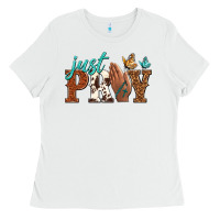 White just pray Ladies Tee - NancyCooperArtShop