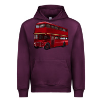 Mauve Wine double decker bus Urban Hoodie - Artiststas