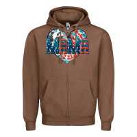 Chestnut American Mama heart Zipper Hoodie - FaDigitalArtStudio