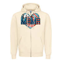 Sandshell American Mama heart Zipper Hoodie - FaDigitalArtStudio