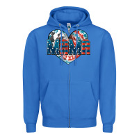 True Royal American Mama heart Zipper Hoodie - FaDigitalArtStudio