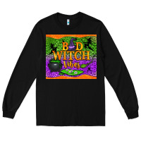 Black Bad witch vibes Long Sleeve Tee - NancyCooperArtShop