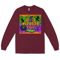 Burgundy Bad witch vibes Long Sleeve Tee - NancyCooperArtShop