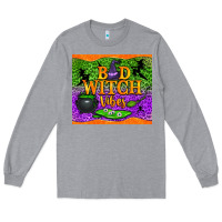 Heather Grey Bad witch vibes Long Sleeve Tee - NancyCooperArtShop