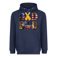 Navy American Flag Dad Bod Heavyweight Hoodie - LillyAllenDesigns
