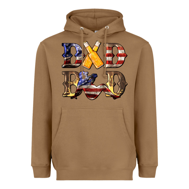American Flag Dad Bod Heavyweight Hoodie by LillyAllenDesigns | Teevron
