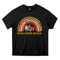 Black back to school rainbow hello sixth grade Heavy Core Tee - AdoDesignShop