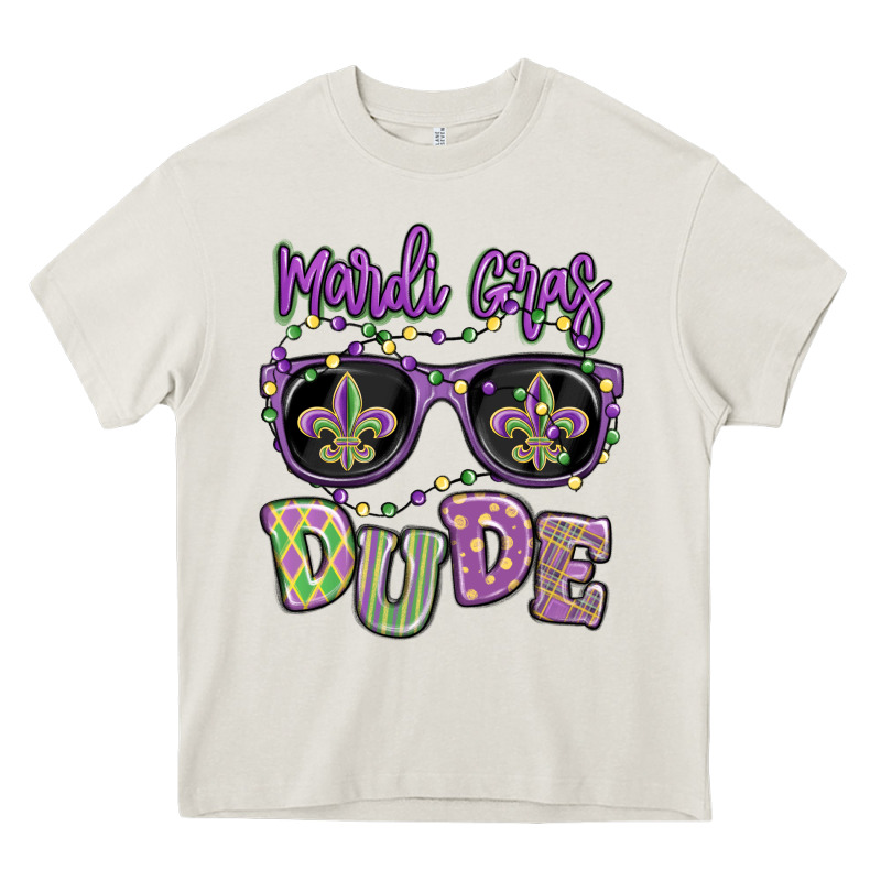 Mardi Gras Dude Heavy Core Tee by MaliasSmallBusiness | Teevron