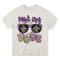 Cream mardi gras dude Heavy Core Tee - MaliasSmallBusiness
