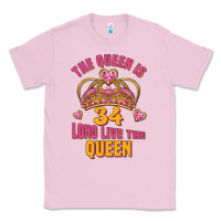 Bubblegum Pink the queen is 34 long live the queen Classic Tee - Jasminsmagicworld