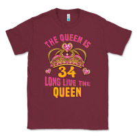 Burgundy the queen is 34 long live the queen Classic Tee - Jasminsmagicworld
