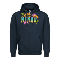 Navy Blessed memaw Mother's Day Zipper Hoodie - FaDigitalArtStudio