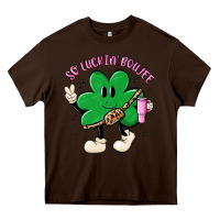 Chocolate Brown so luckin boujee Heavy Core Tee - MaliasSmallBusiness
