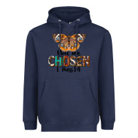 Navy You Are Chosen Religious Heavyweight Hoodie - LillyAllenDesigns