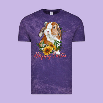 Happy Easter With Bunny And Sunflowers Vintage Tee Designed By Ranaportraitstore