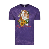 Cloud Purple happy easter with bunny and sunflowers Vintage Tee - RanaPortraitStore