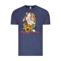 Vintage Denim happy easter with bunny and sunflowers Vintage Tee - RanaPortraitStore
