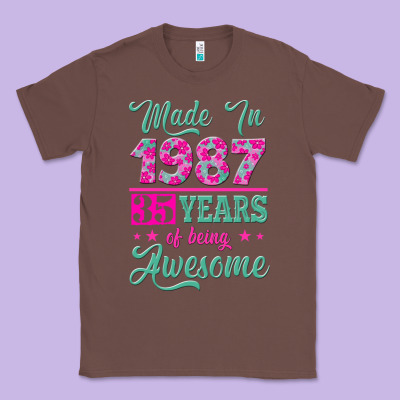 Made In 1987, 35 Years Of Being Awesome Classic Tee Designed By Jasminsmagicworld