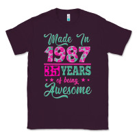 Plum made in 1987, 35 years of being awesome Classic Tee - Jasminsmagicworld