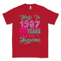 Red made in 1987, 35 years of being awesome Classic Tee - Jasminsmagicworld