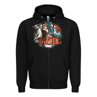 Black All American Girl Zipper Hoodie - FaDigitalArtStudio