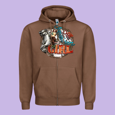 All American Girl Zipper Hoodie Designed By Fadigitalartstudio