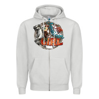 Dove Grey All American Girl Zipper Hoodie - FaDigitalArtStudio