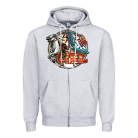 Heather Grey All American Girl Zipper Hoodie - FaDigitalArtStudio